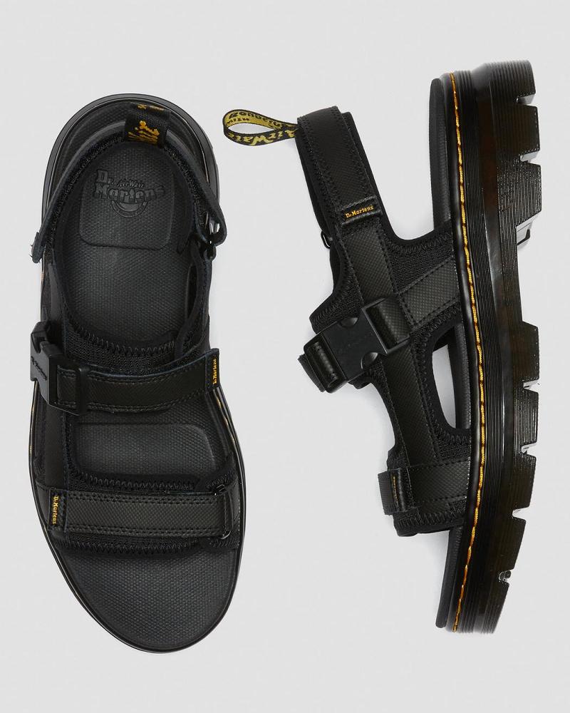 Dr Martens Forster Webbing Sandalen Met Riem Heren Zwart | NL 169MQZ